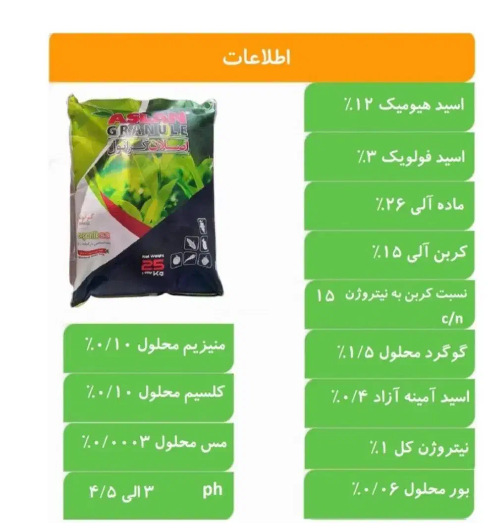 کود سیاه اصلان گرانول(اسیدهیومیک) برا مزارع وباغات|خدمات باغبانی و درختکاری|مرند, |دیوار