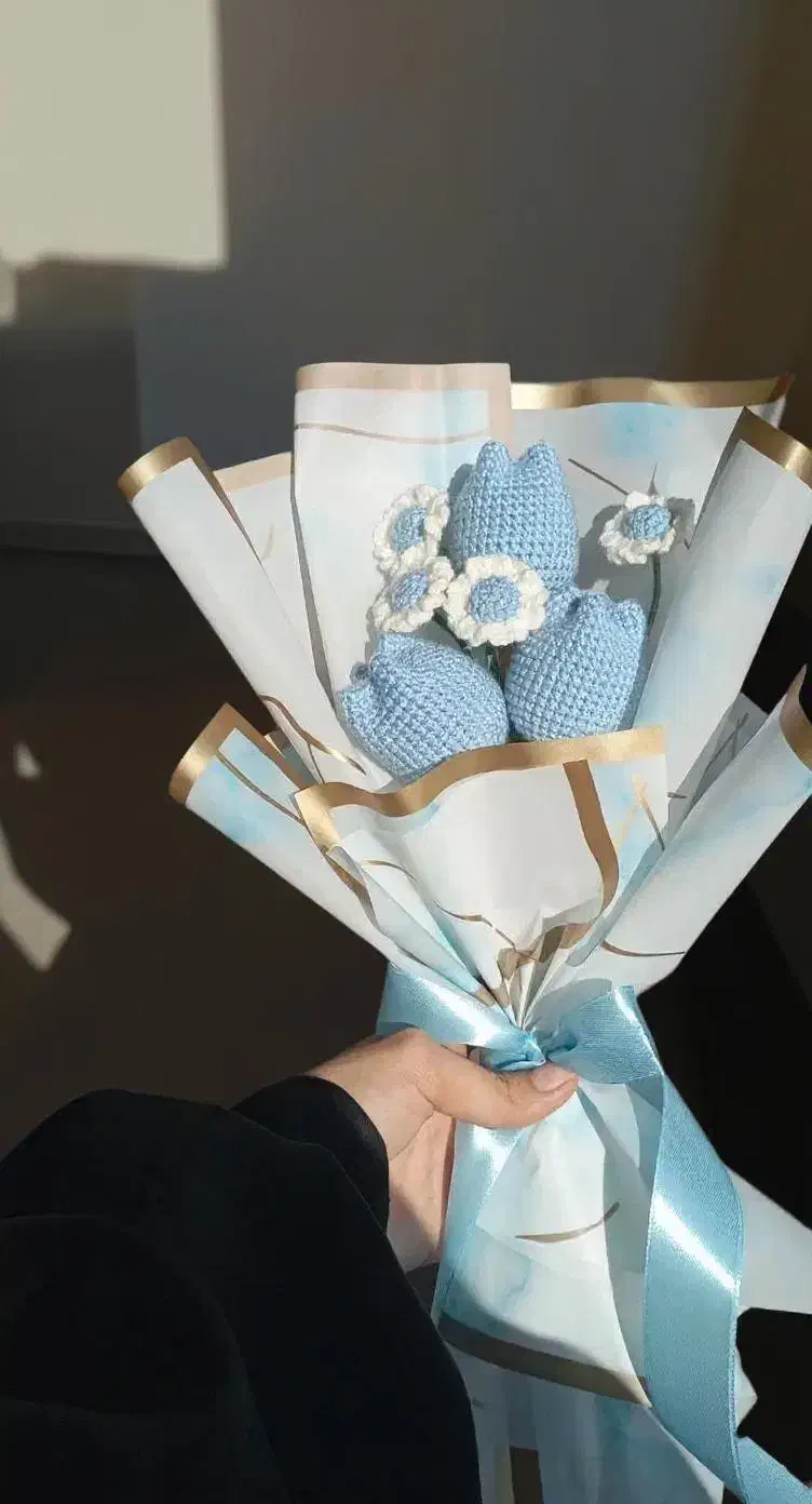 دسته گل بافتنی|صنایع دستی و سایر لوازم تزئینی|مشهد, رده|دیوار