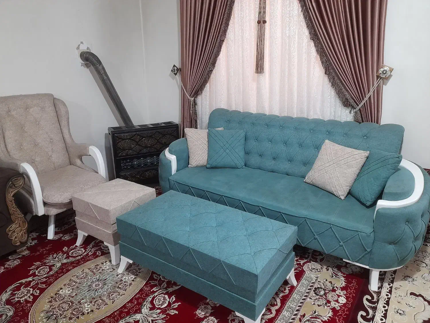 مبل راحتی ۸ نفره|مبلمان خانگی و میز عسلی|باغ حلی, |دیوار