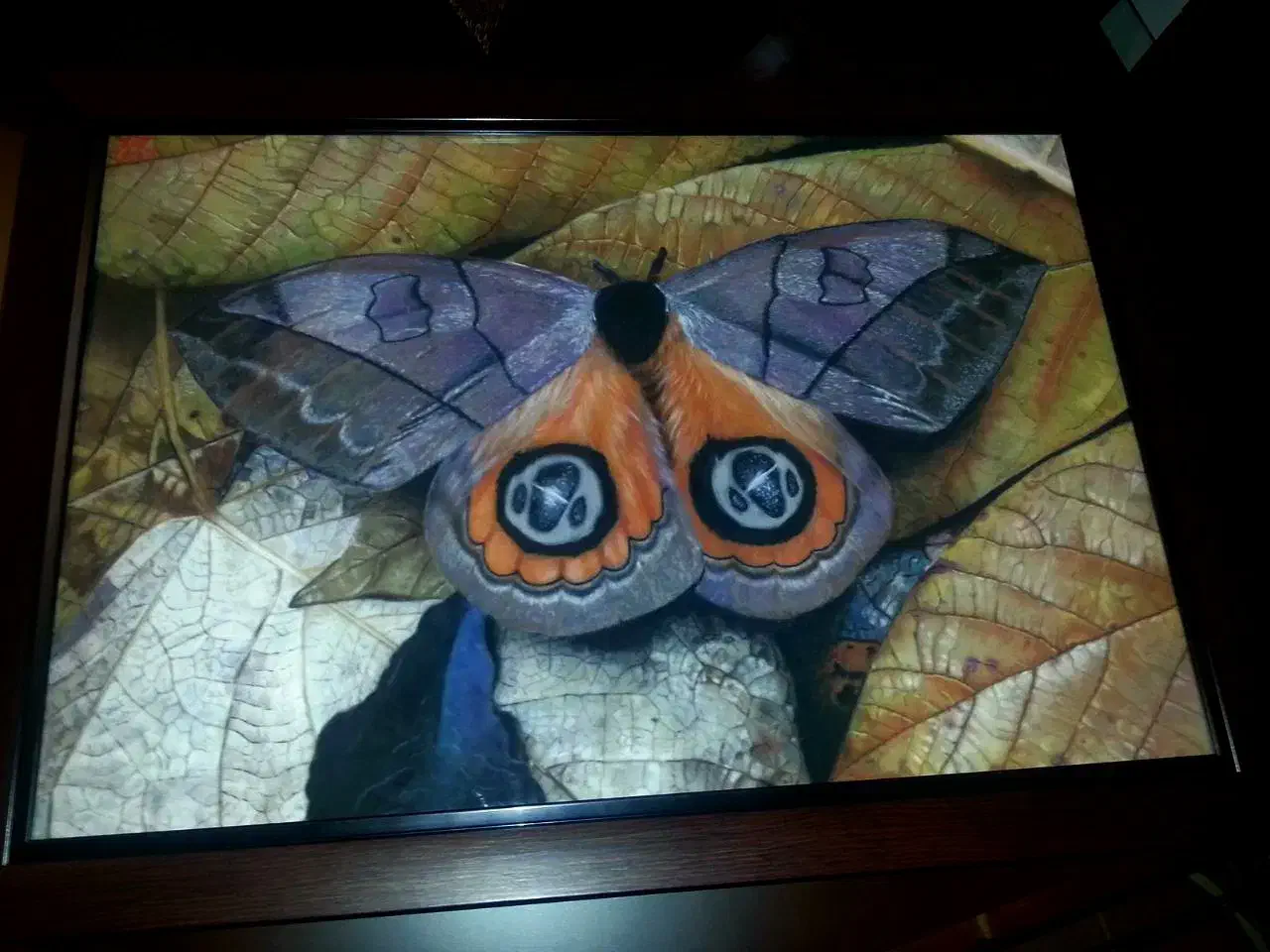 تابلو نقاشی پاستل برگهای پاییزی|تابلو، نقاشی، عکس|تهران, شهرک آتی شهر|دیوار