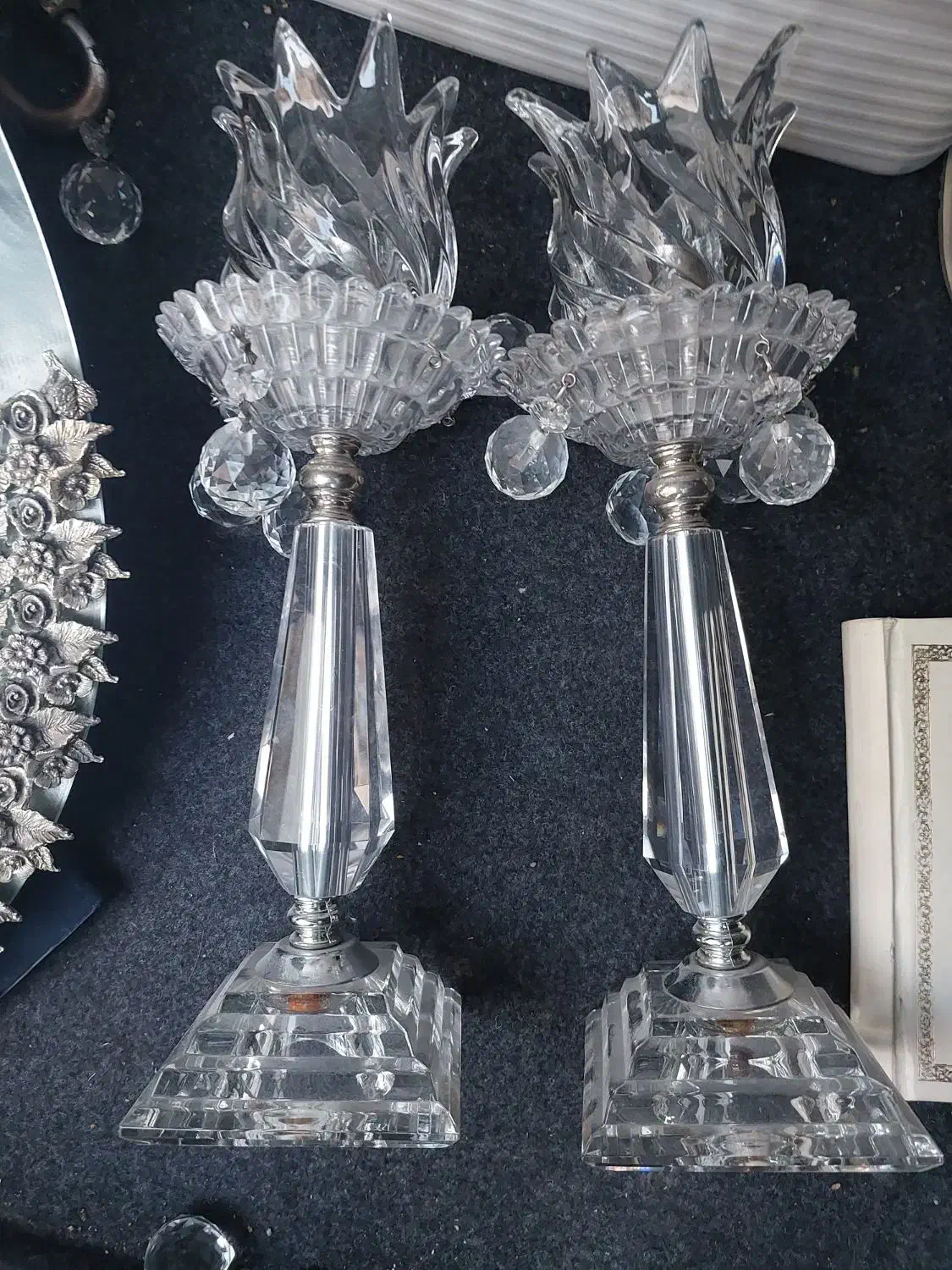 آینه شمعدان برنجی روکش نقره ای|آینه|فردیس, فردیس|دیوار