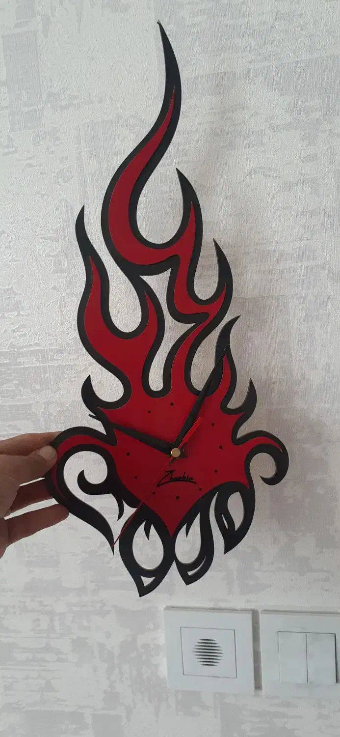ساعت دیواری طرح شعله|ساعت دیواری و تزئینی|مشهد, کارمندان دوم|دیوار