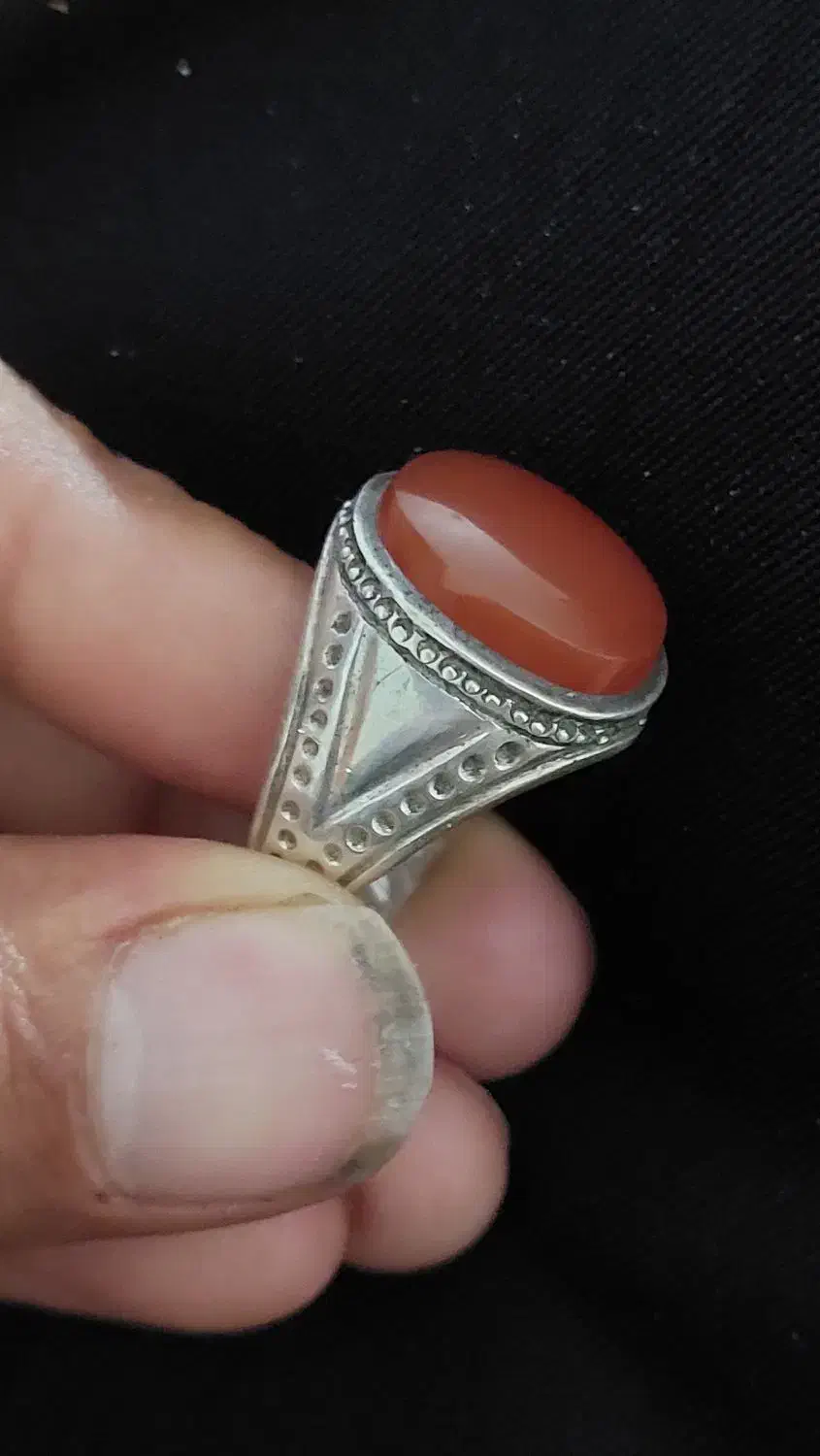 انگشتر نقره نگین عقیق یمنی|جواهرات|یاسوج, |دیوار