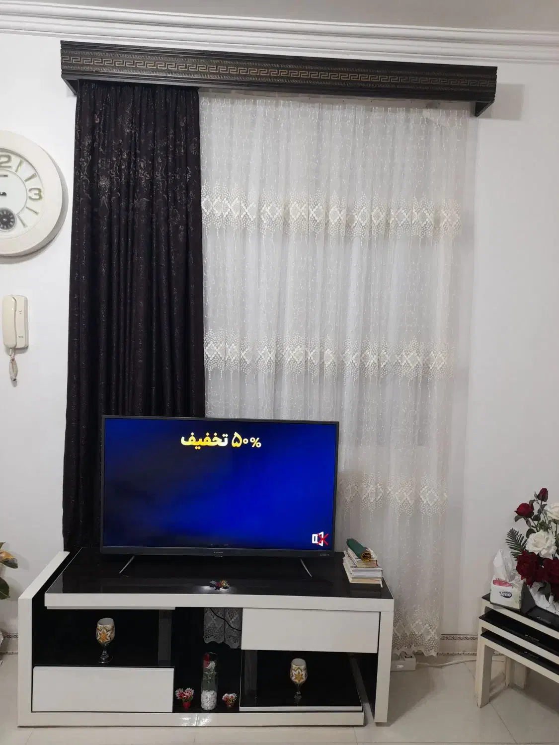 پرده 2 عدد|پرده، رانر، رومیزی|رشت, گلباغ نماز|دیوار