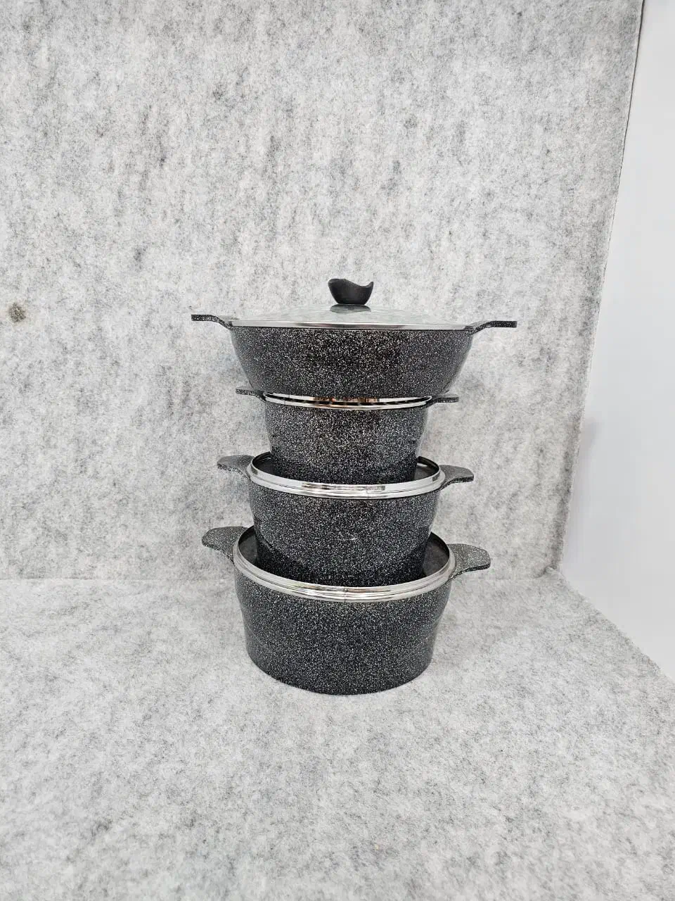 سرویس قابلمه وتابه ۸پارچه چدن گرانیت کف رینگی|ظروف پخت‌وپز|قم, ولیعصر|دیوار