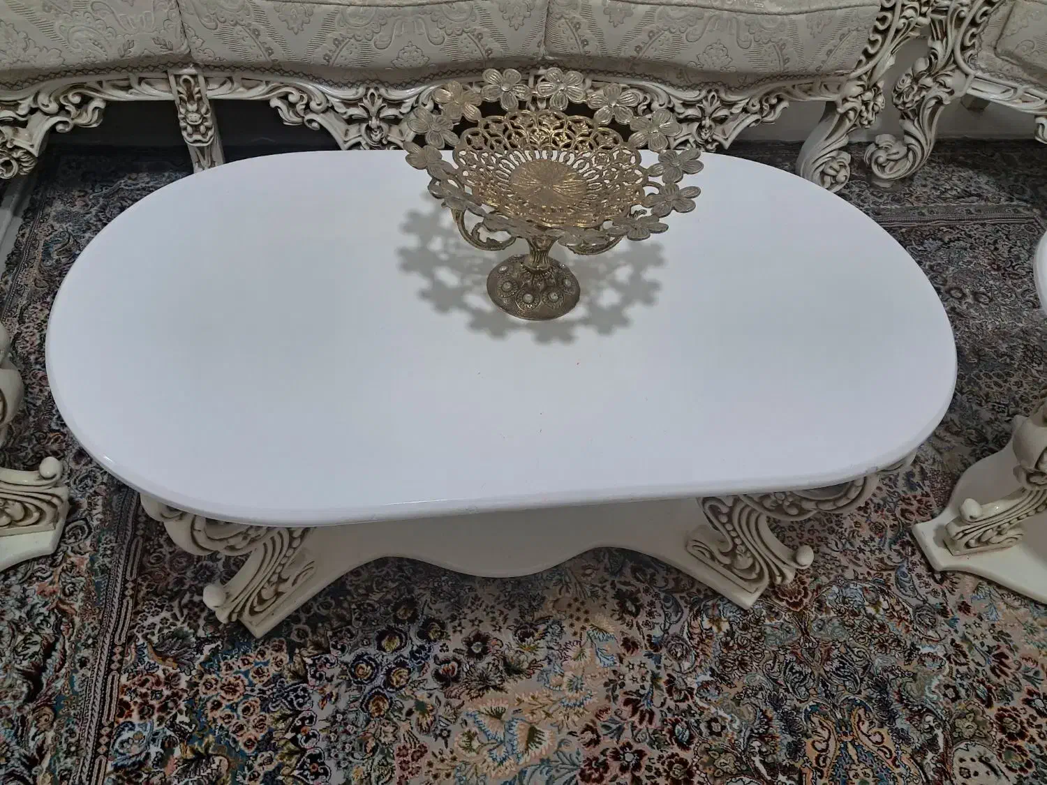 میزجلو مبلی و عسلی تمام چوب سفیدرنگ|مبلمان خانگی و میز عسلی|الوند, |دیوار