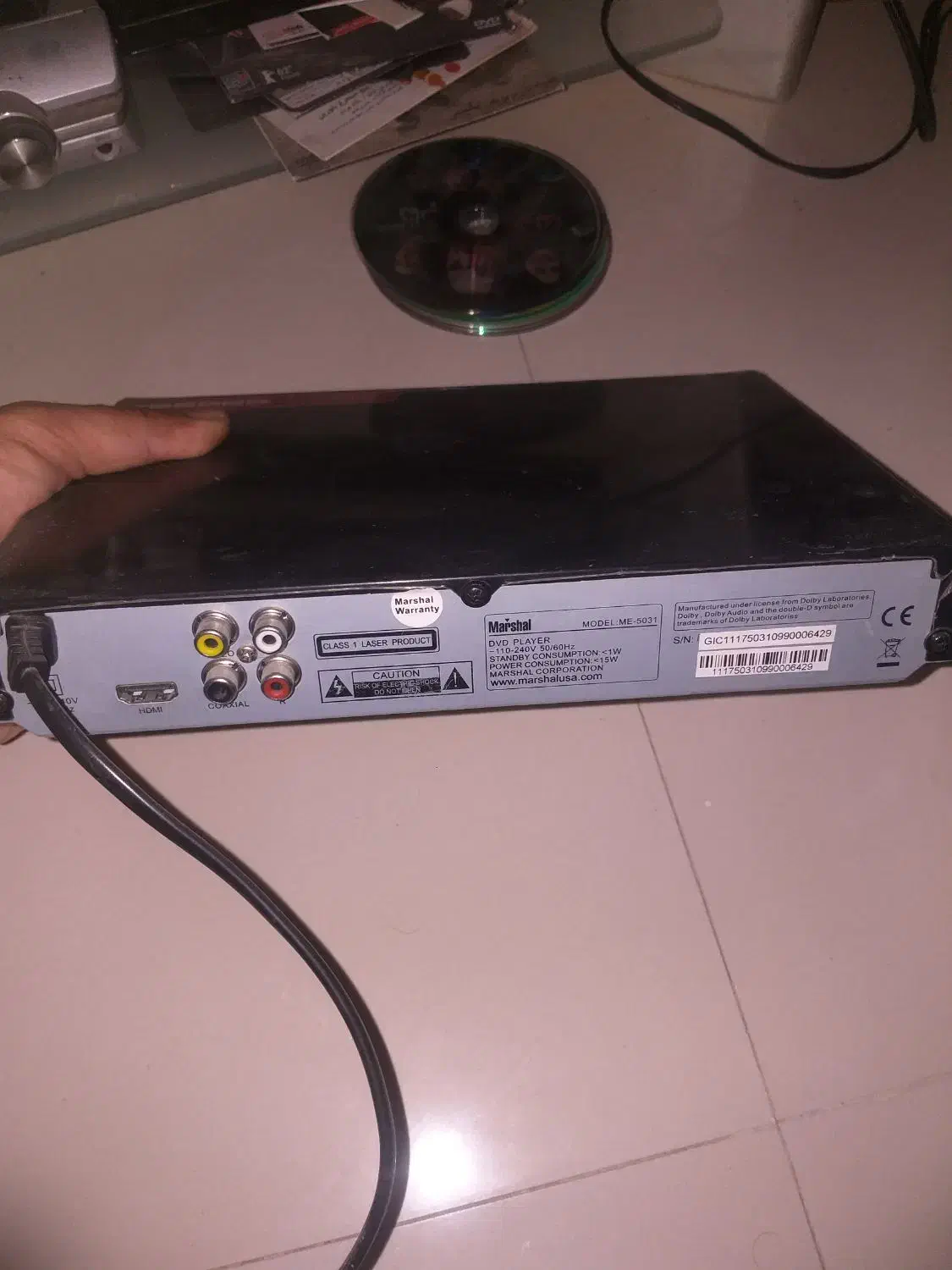 دستگاه DVD MARSHAL ME-5031  به همراه کارتن و کلیه|پخشکننده DVD و ویدیو|مشهد, ویلاشهر|دیوار