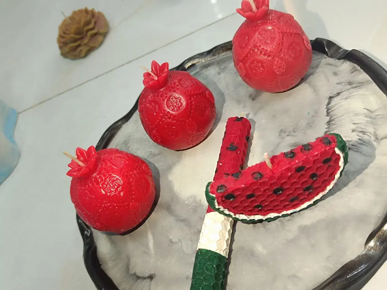 شمع وظروف سنگ مصنوعی|صنایع دستی و سایر لوازم تزئینی|شیراز, شهرک قمشه|دیوار