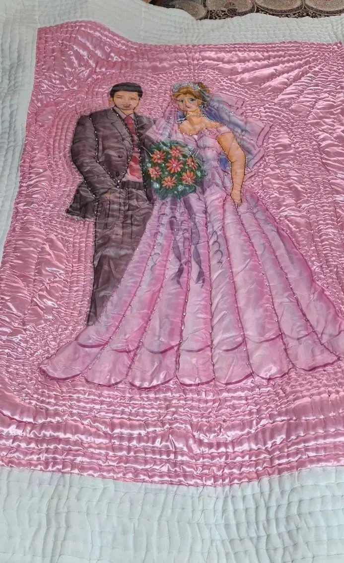 لحاف عروس و داماد|رختخواب، بالش، پتو|اقبالیه, |دیوار