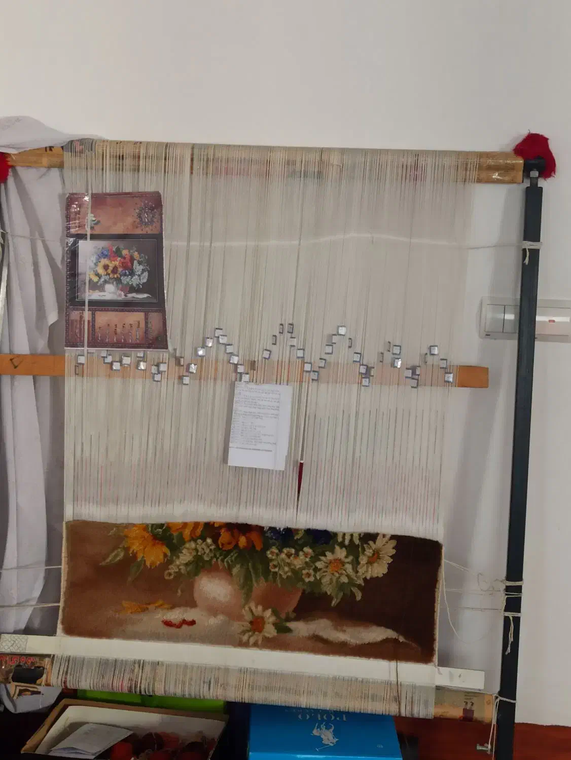 تابلو فرش گل و گلدون بسیار زیبا|تابلو فرش|خرم‌آباد, |دیوار