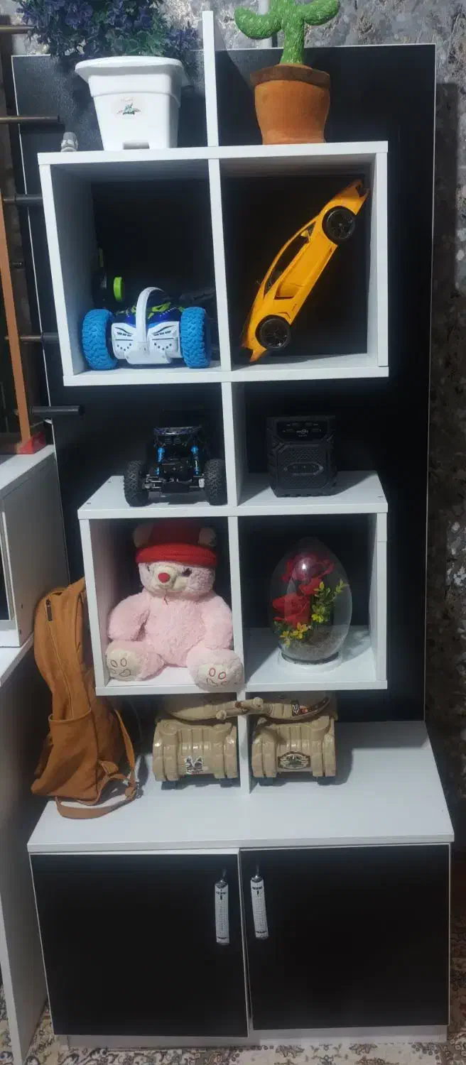 کمد و ویترین نوجوان و کودک سفید مشکی|بوفه، ویترین، کنسول|صائین قلعه, |دیوار