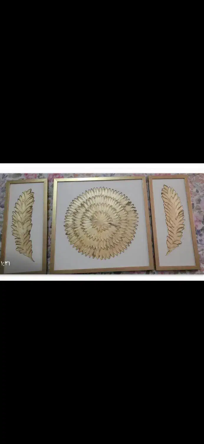تابلو ۳ تیکه طلا کوب نو|تابلو، نقاشی، عکس|گرگان, |دیوار