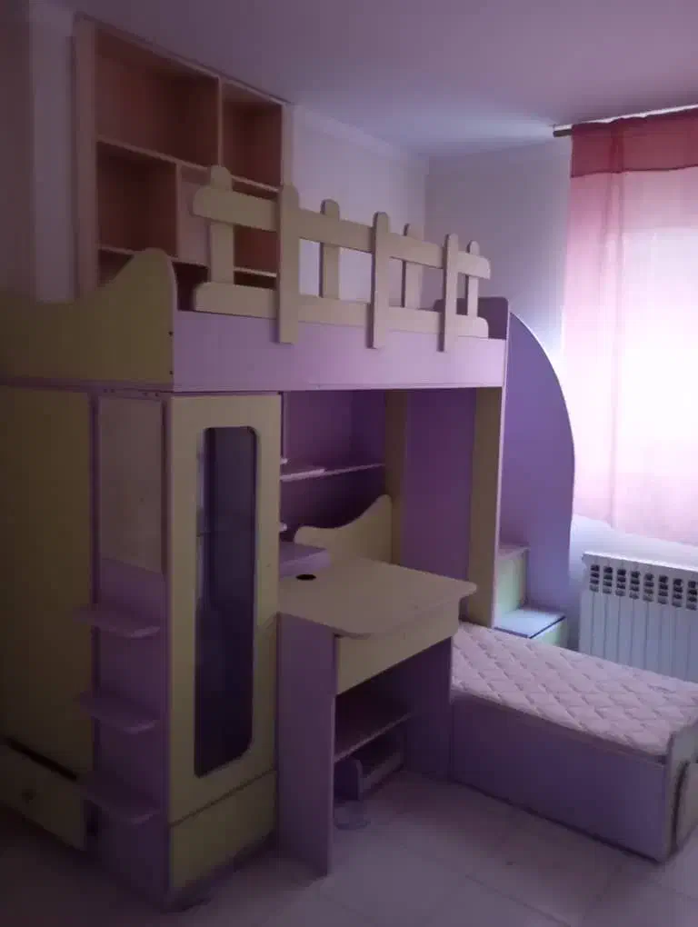 تخت خواب/دو طبقه کودک/با تشک|تخت و سرویس خواب|پرند, فاز ۲|دیوار