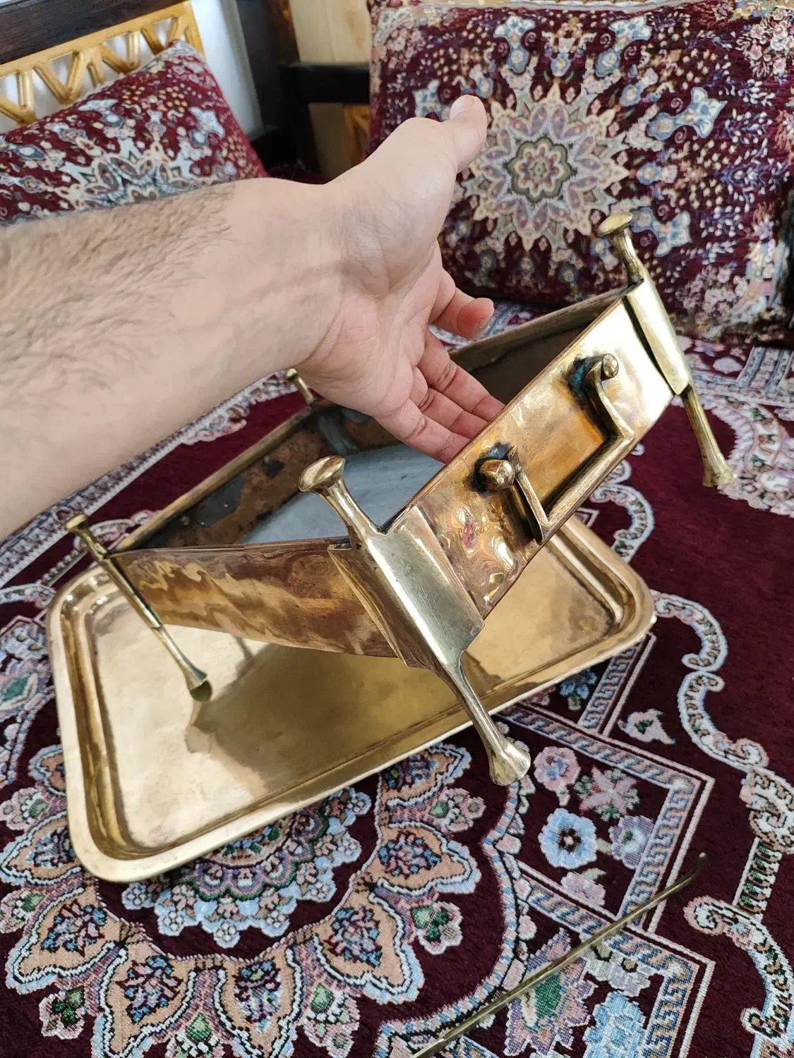 منقل عتیقه برنجی|صنایع دستی و سایر لوازم تزئینی|تربت‌حیدریه, کوه سنگی|دیوار