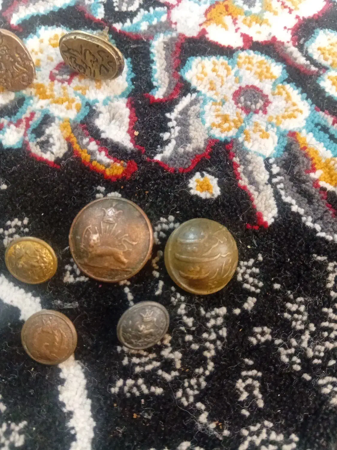 قاشق سکه مهر دکمه قدیمی|کلکسیون سکه، تمبر، اسکناس|یزد, |دیوار