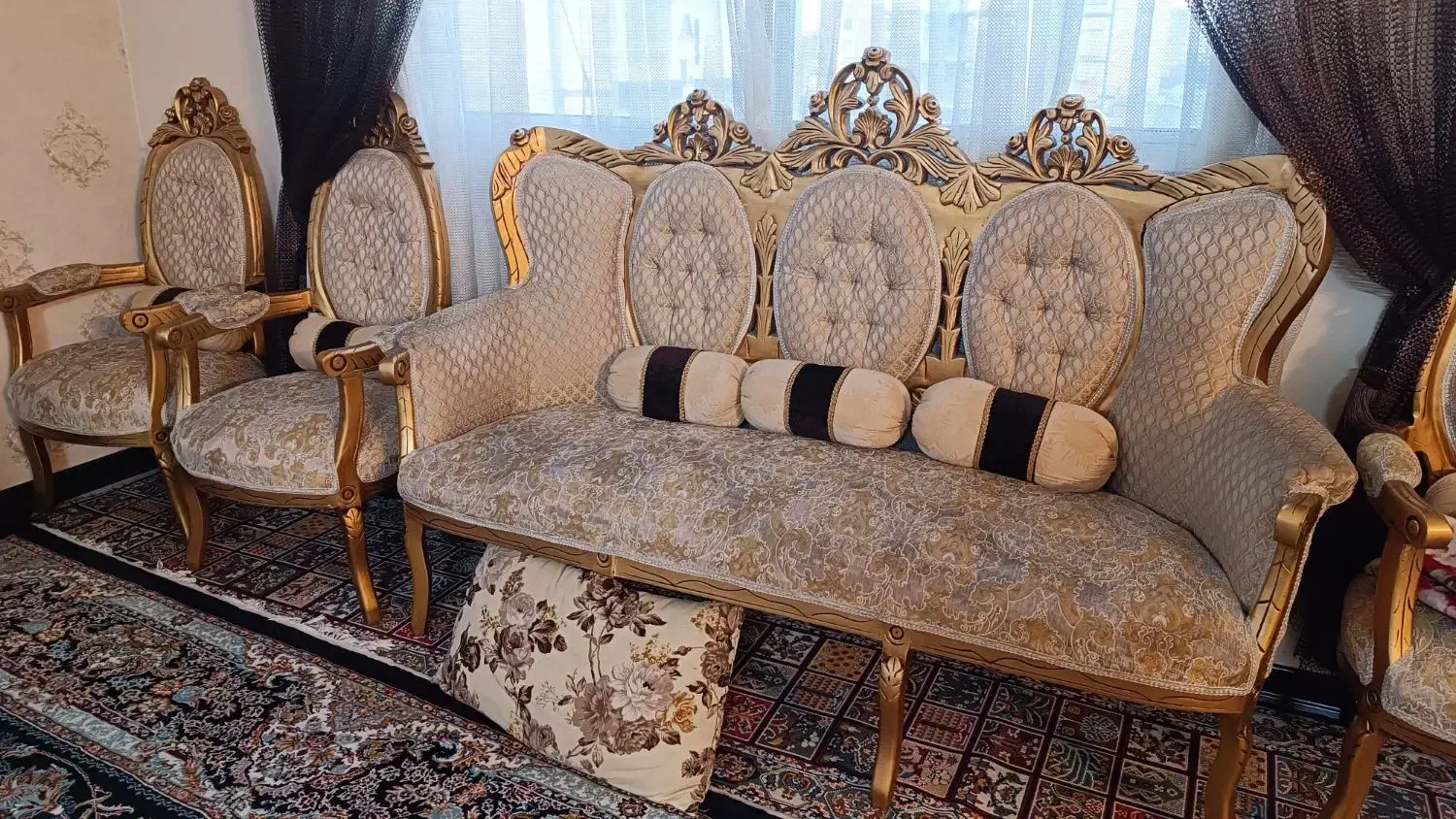 مبل استیل ۹ نفره با ۳ میز جلومبلی|مبلمان خانگی و میز عسلی|مشهد, رسالت|دیوار