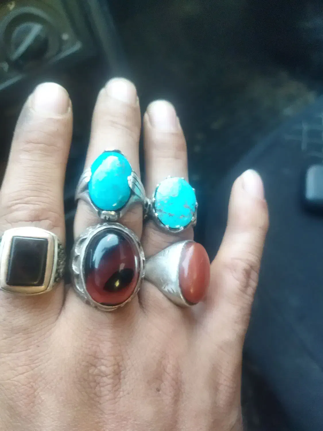 تعدادی انگشتر نقره ۹۲۵|جواهرات|دهدشت, |دیوار