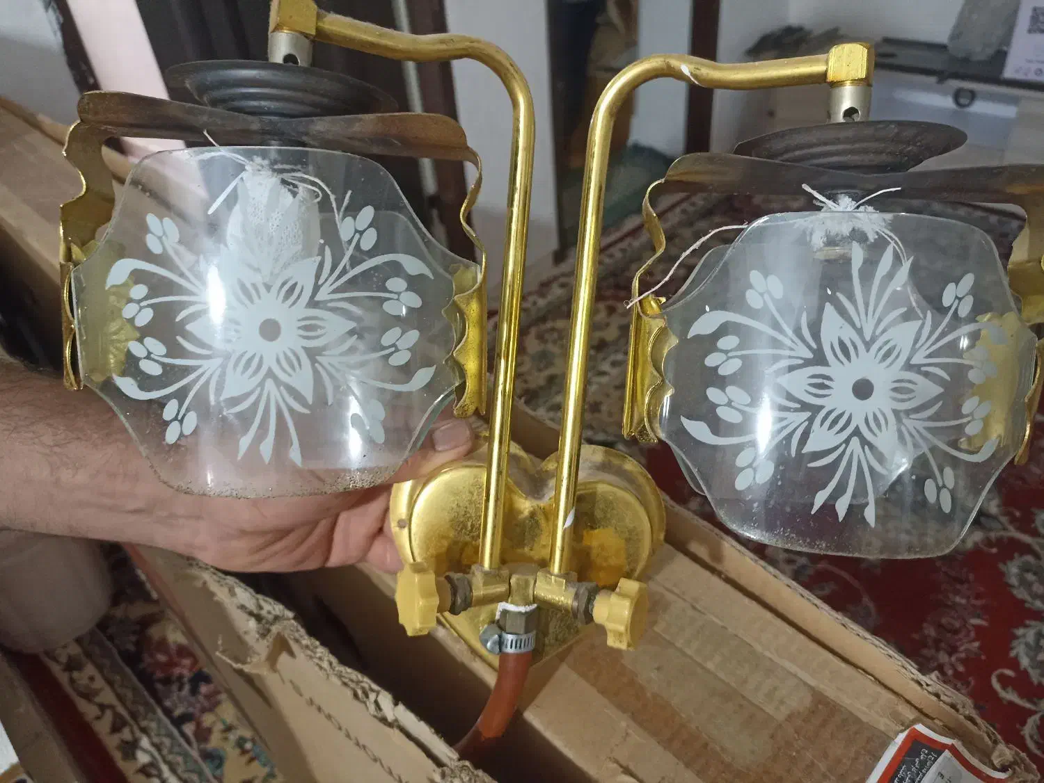 چراغ روشنایی گازی دو شعله|لامپ و چراغ|یاسوج, |دیوار