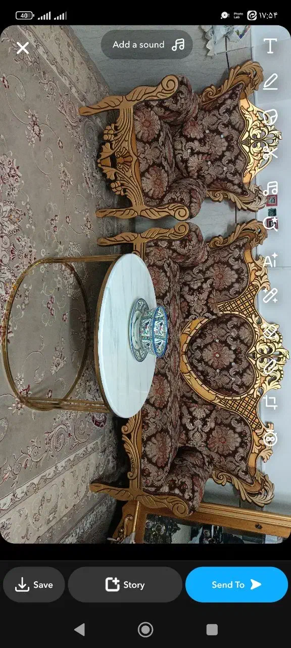 مبل سلطنتی7نفره|مبلمان خانگی و میز عسلی|میبد, |دیوار