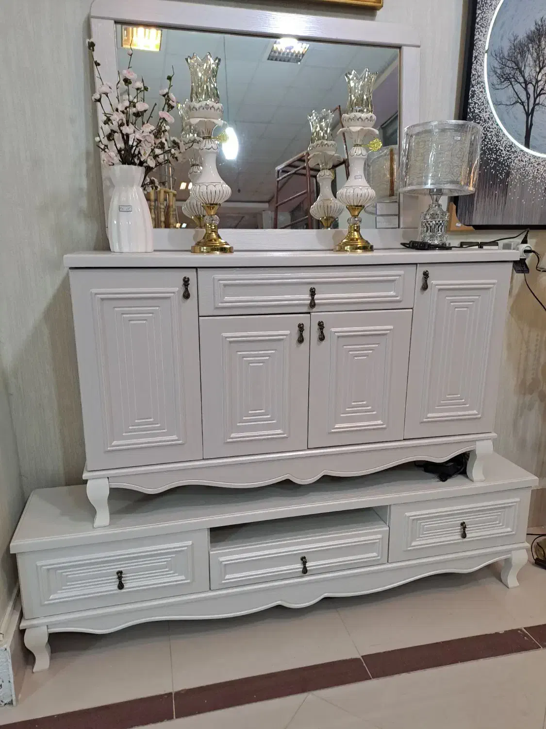 میزتلویزیون آینه کنسول میز تلویزیون طرح روژان|میز تلویزیون|کرمانشاه, |دیوار