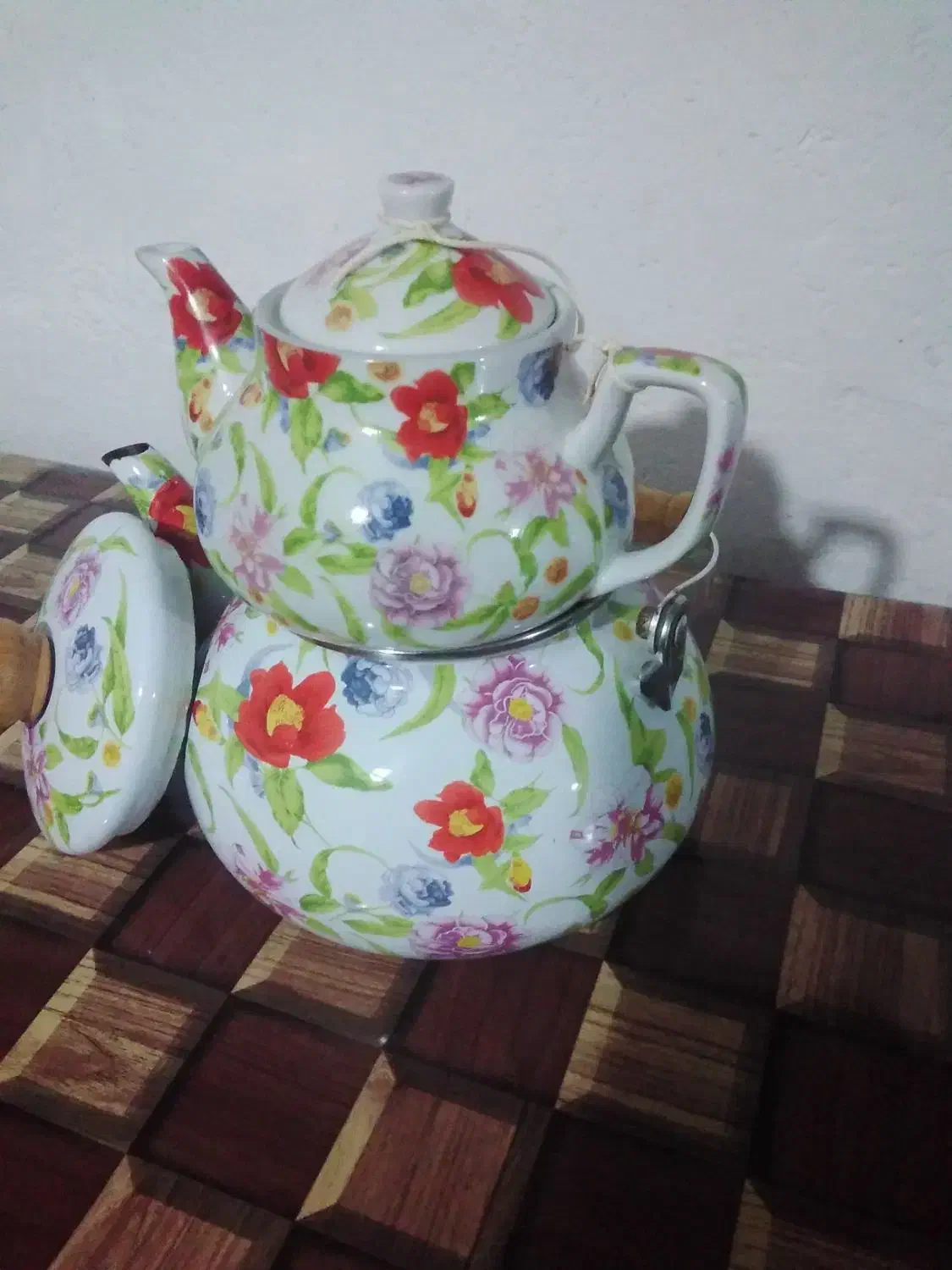 کتری لعابی قوری چینی|قوری، کتری، قهوه‌ساز دستی|دابودشت, |دیوار