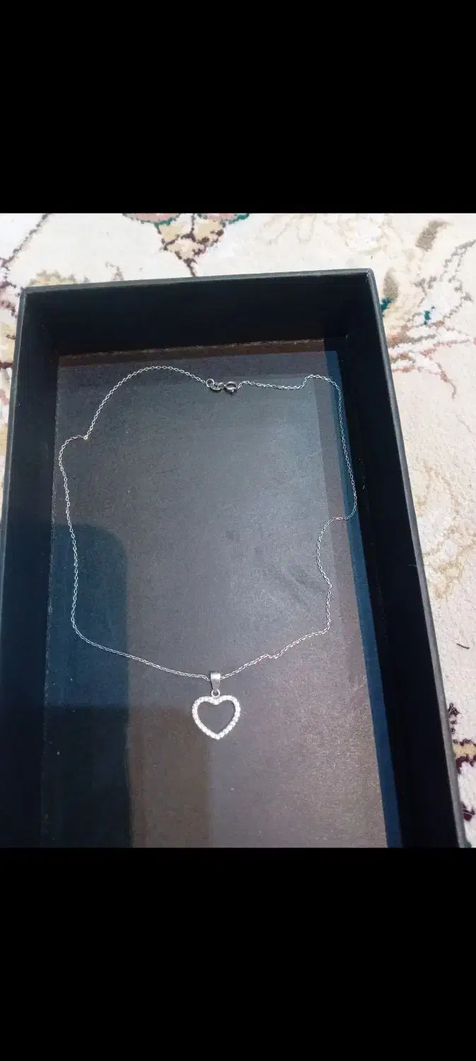 گردنبند قلب نقره با زنجیر|جواهرات|کرج, عظیمیه|دیوار