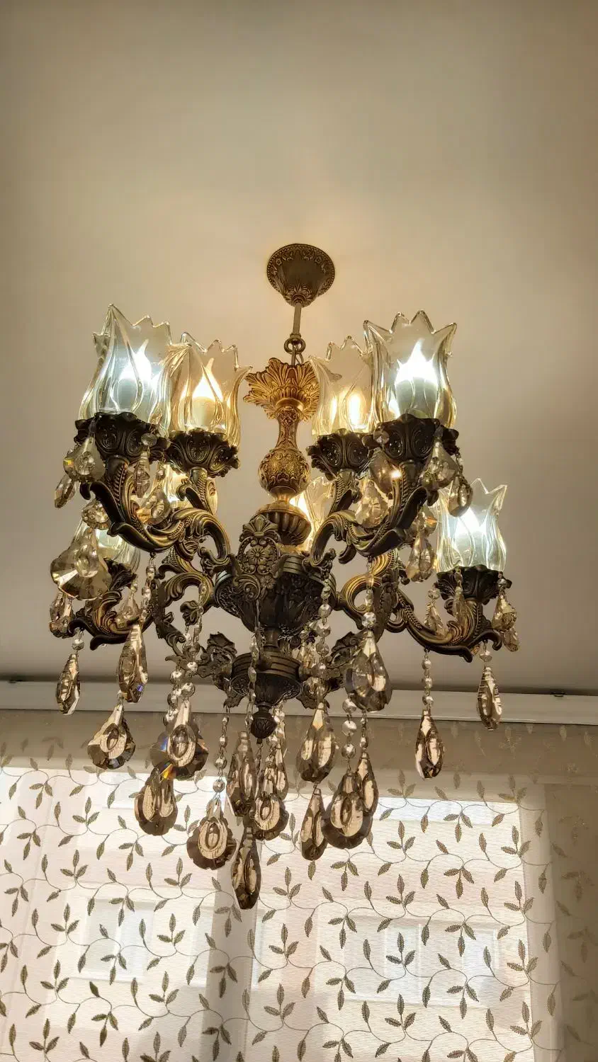 لوستر ۶ و ۵ شاخه برنزی|لوستر و چراغ آویز|تهران, تهرانسر شرقی|دیوار