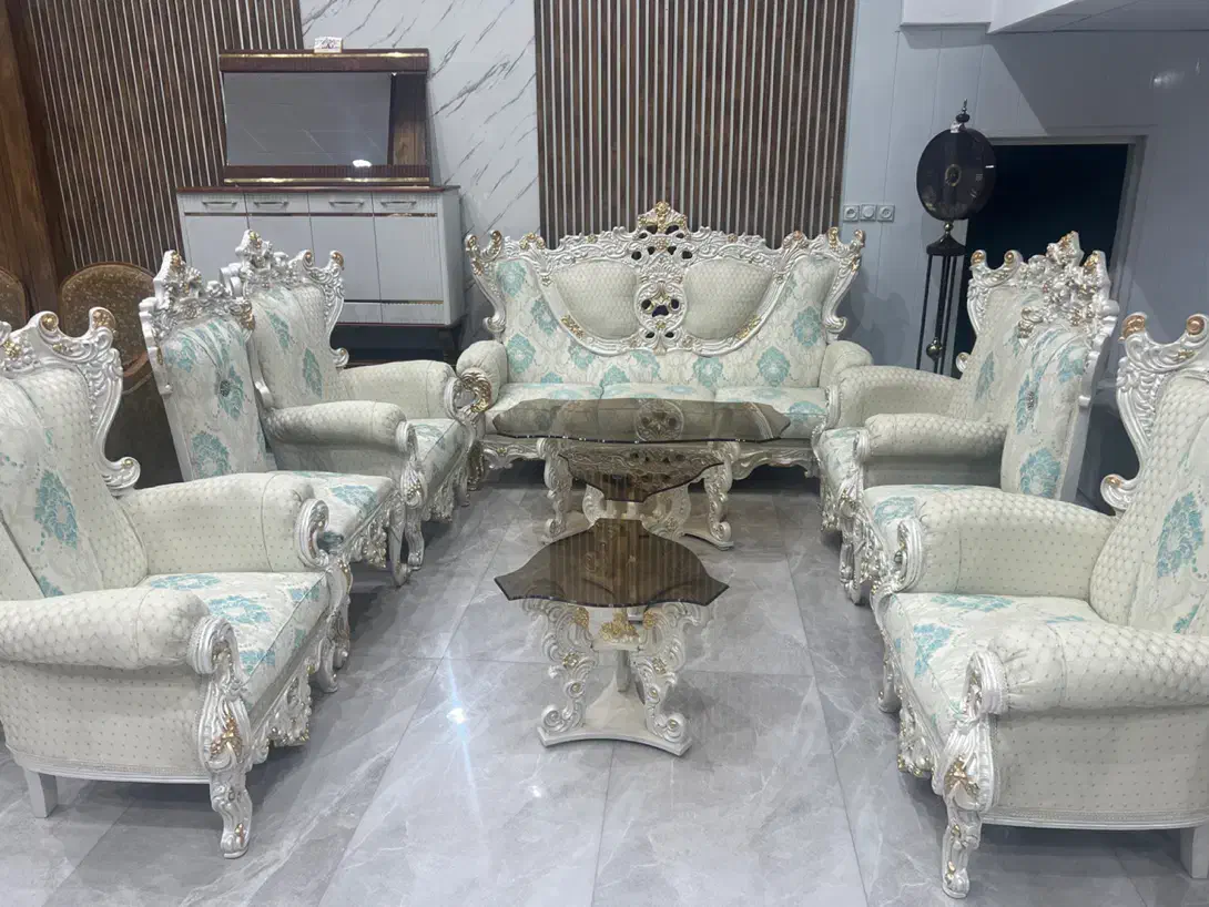 مبل سلطنتی۹ نفره|مبلمان خانگی و میز عسلی|بردسیر, |دیوار