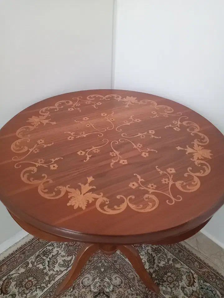 میز چوبی معرق|میز تلفن|خاوران, |دیوار