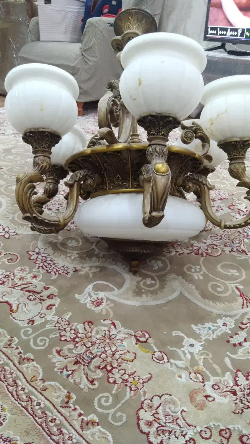 لوستر ۶ شاخه بزرگ|لوستر و چراغ آویز|کرج, شاهینویلا|دیوار