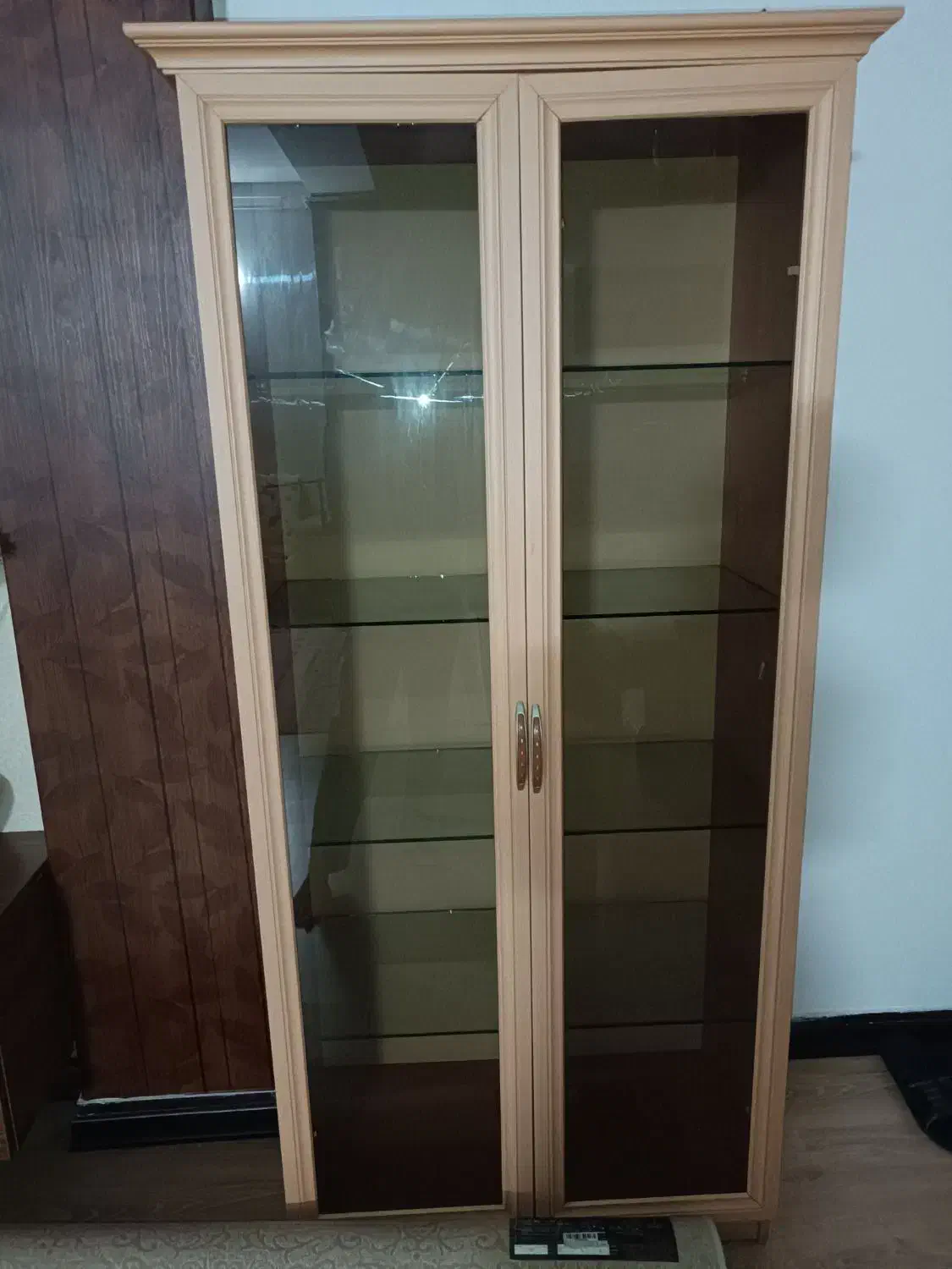 بوفه چوبی وشیشه ای|بوفه، ویترین، کنسول|ساری, |دیوار