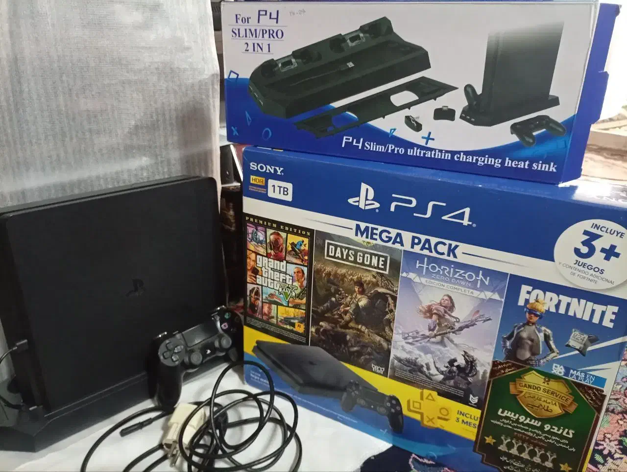 ps4slim1t تک دسته در حد نو کاملاً سالم با بازی|کنسول، بازی ویدئویی و آنلاین|رشت, حومه رشت|دیوار