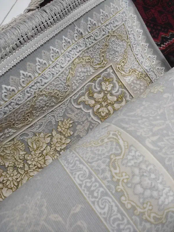 فرش گل برجسته طلا کوب 9متری نو|فرش|رشتخوار, |دیوار