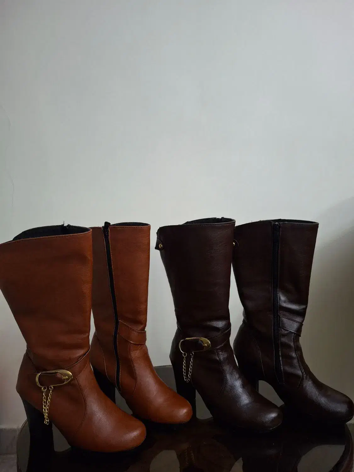 2جفت چکمه چرم قهوه ای و عسلی سایز 38|کیف، کفش، کمربند|تهران, باغ فیض|دیوار