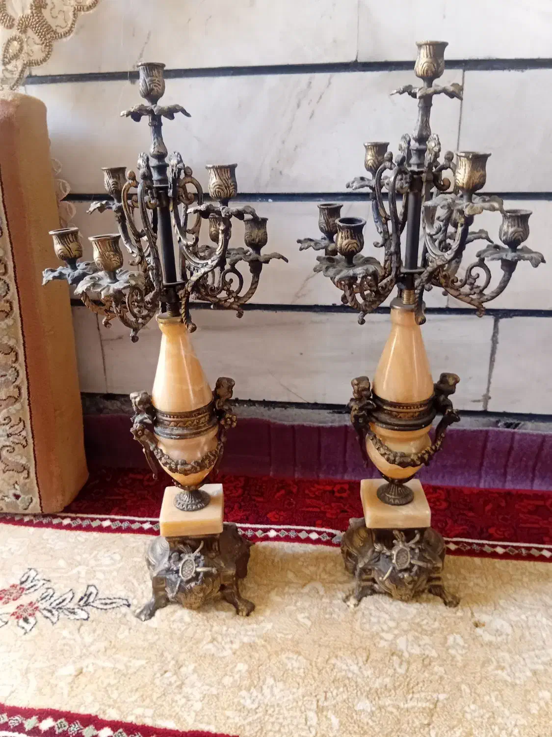 شمعدان برنجی|صنایع دستی و سایر لوازم تزئینی|اقبالیه, |دیوار