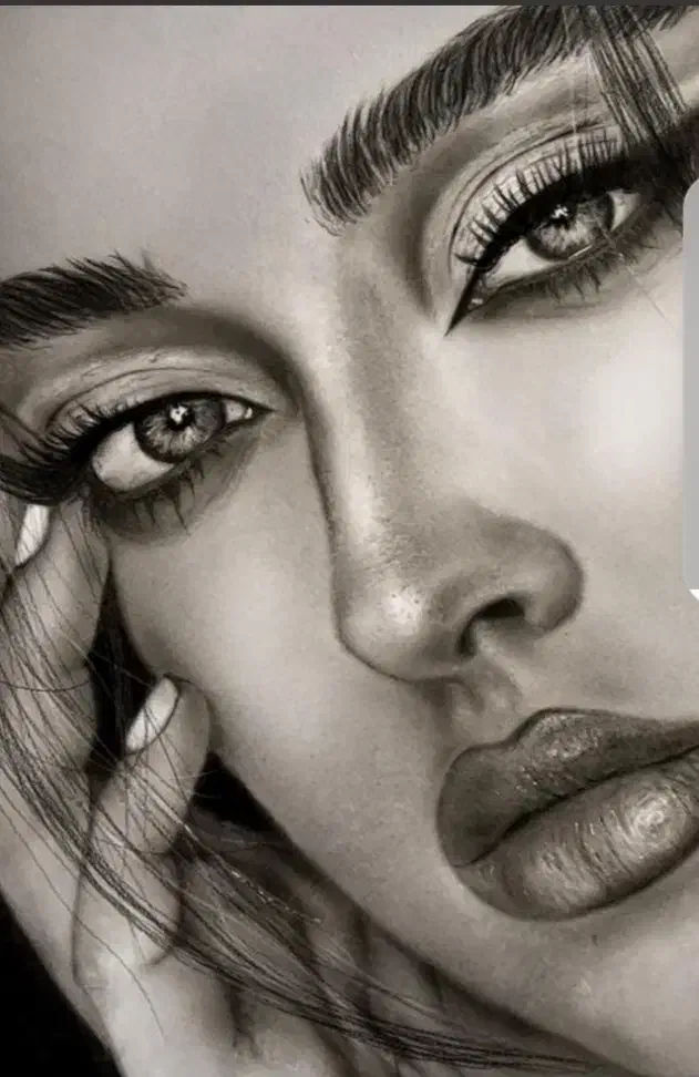 طراحی چهره سیاه قلم|تابلو، نقاشی، عکس|بروجرد, |دیوار