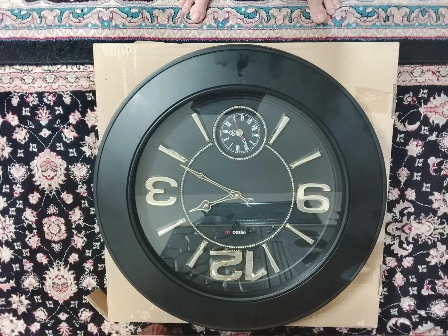 ساعت مشکی طلایی|ساعت دیواری و تزئینی|مشهد, شهرک لشکر (شهرک غرب)|دیوار