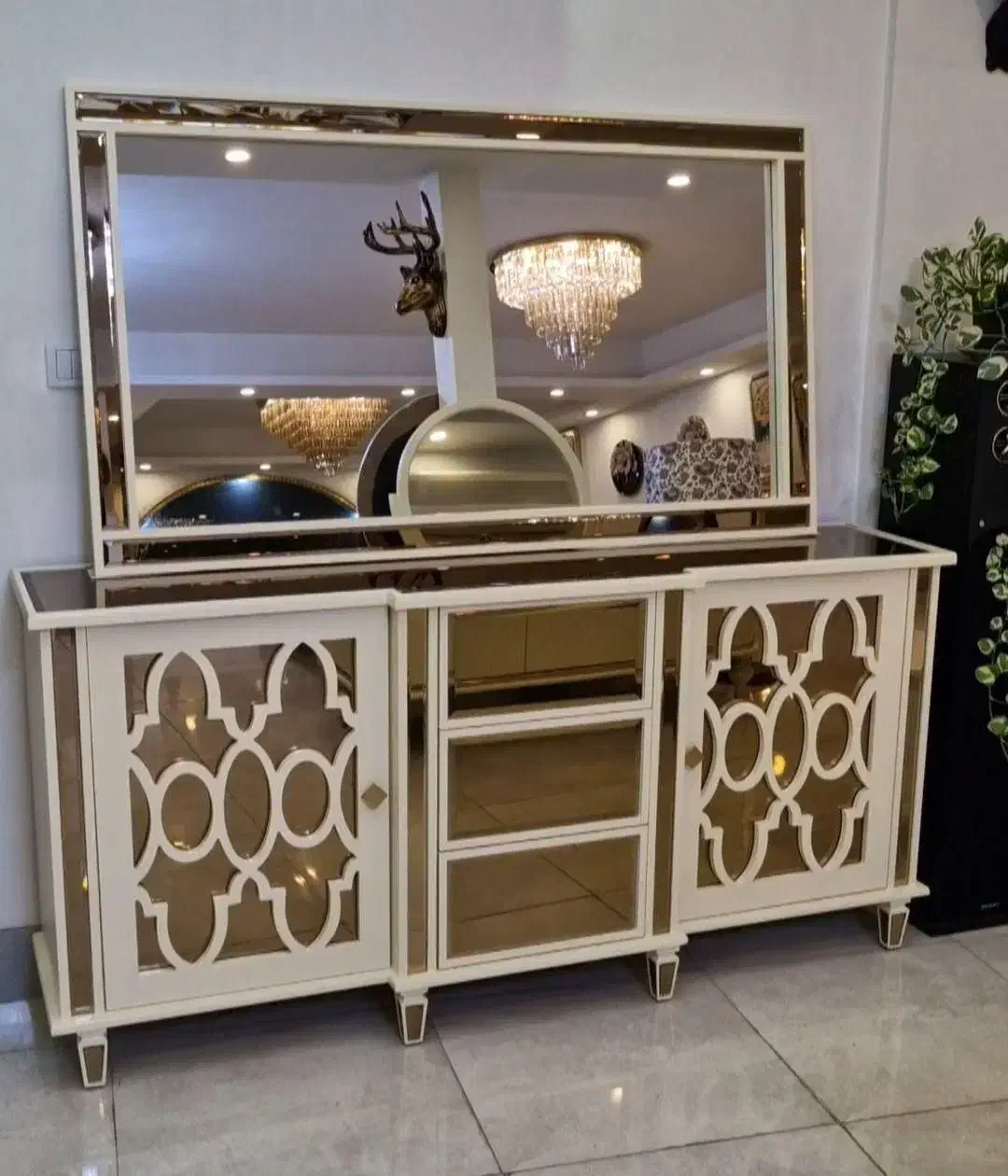 آینه کنسول حصیری بامبو|بوفه، ویترین، کنسول|اردبیل, |دیوار