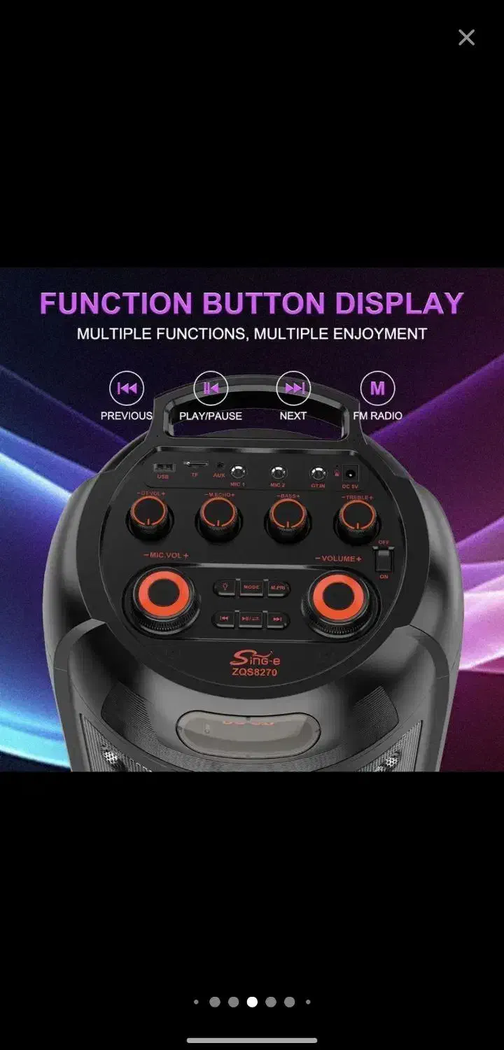 اسپیکر بلوتوثی 16 اینچ دو باند مدل ZQS-8270|سیستم صوتی خانگی|قم, زنبیل آباد|دیوار