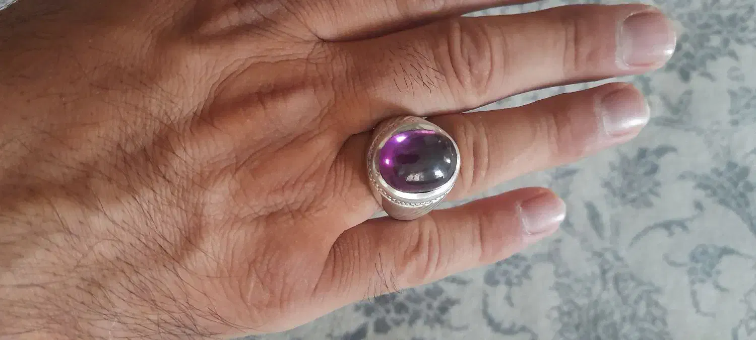 فروش انگشتر یاقوت الکساندر نقره ۹۲۵ رکاب دست ساز|جواهرات|میاندوآب, |دیوار