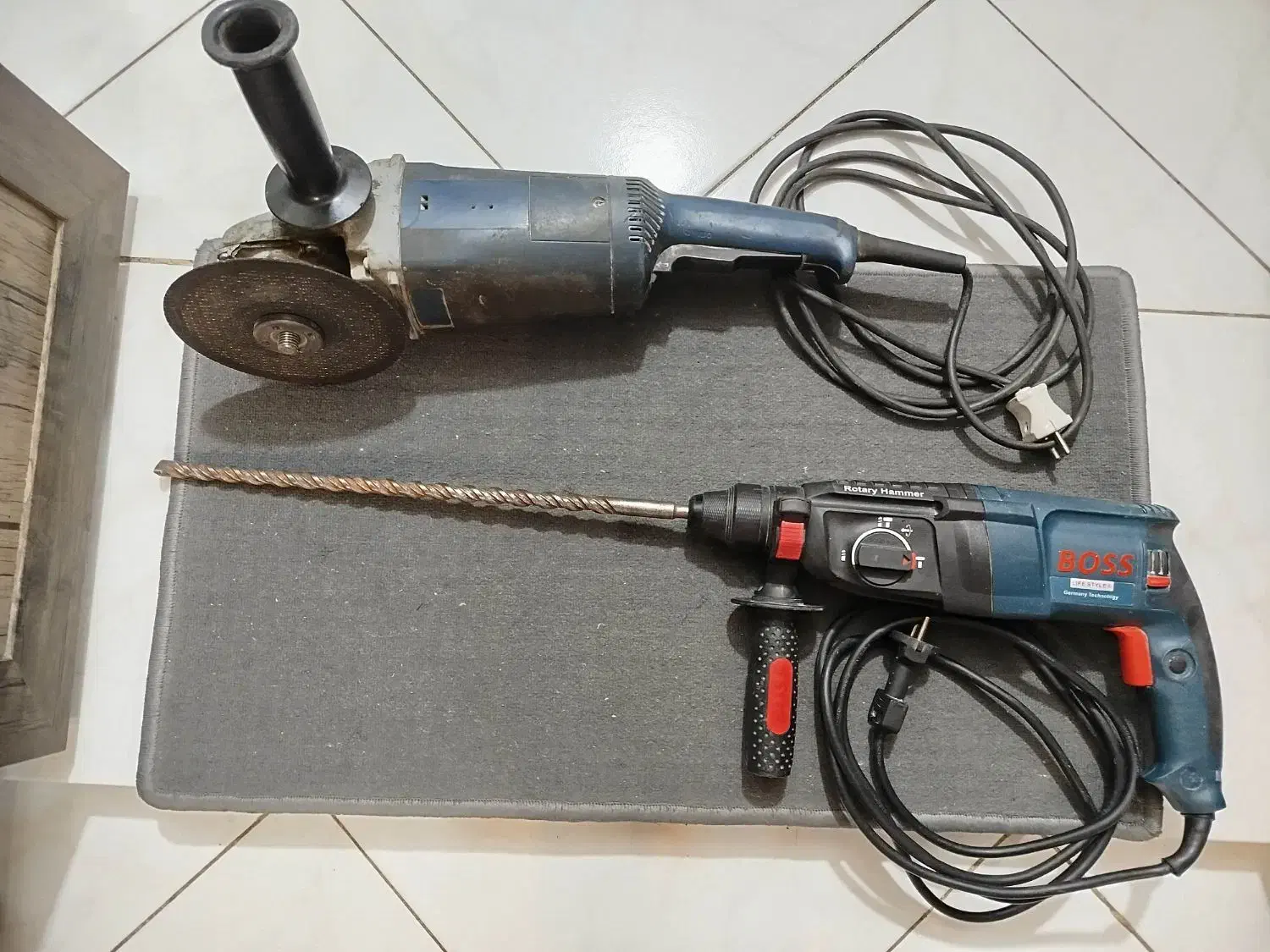 سنگ فرز بزرگ و مینی اره عمود بر دریل هیاتی|ابزارآلات|هشتگرد, فاز ۱ مهستان|دیوار