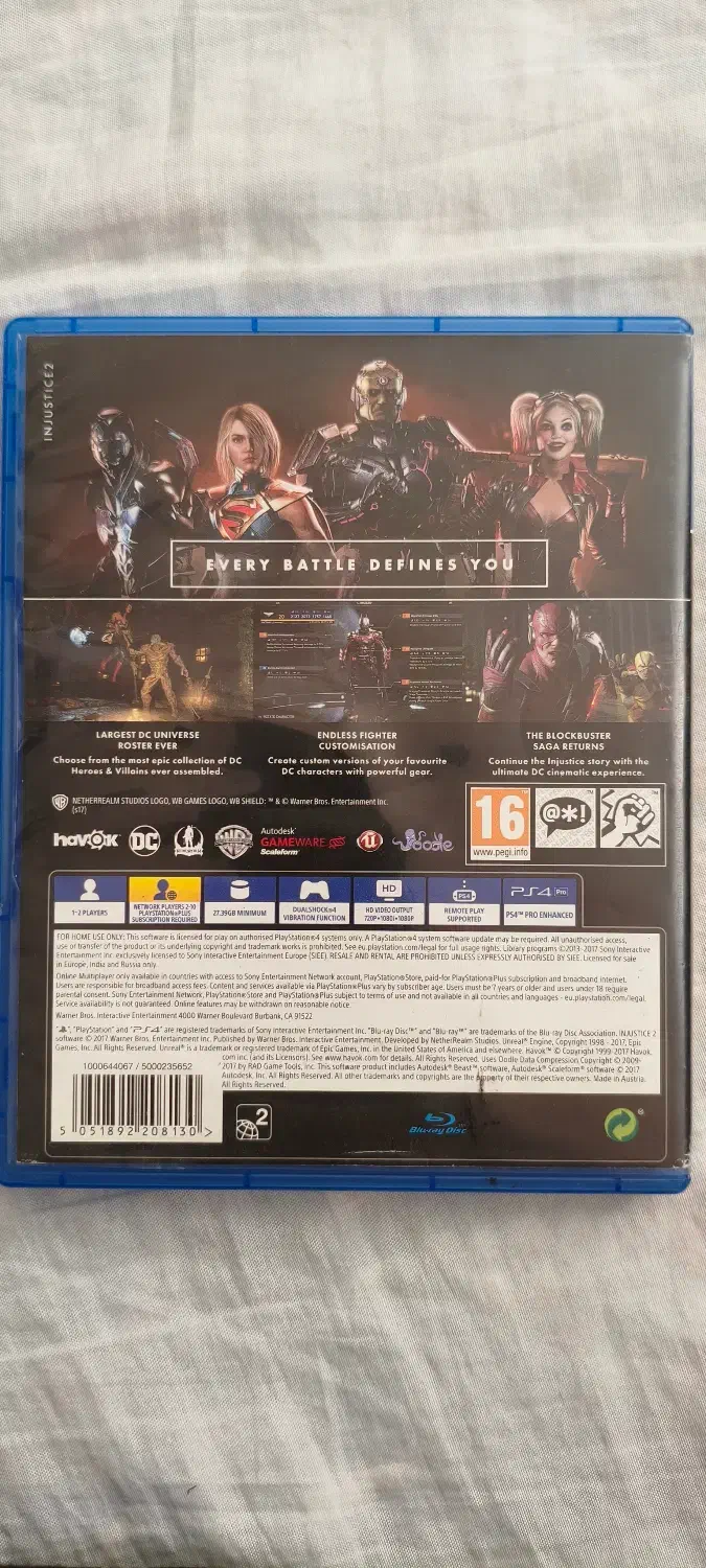 دیسک سی دی بازی injustice 2 برای ps4|کنسول، بازی ویدئویی و آنلاین|قم, باغ کرباسی|دیوار