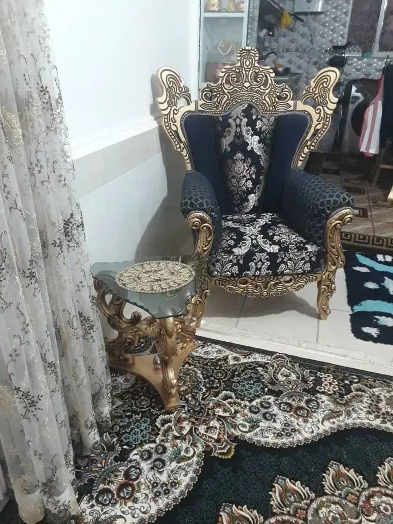 مبل سلطنتی(چوبی)۷نفره|مبلمان خانگی و میز عسلی|زابل, |دیوار