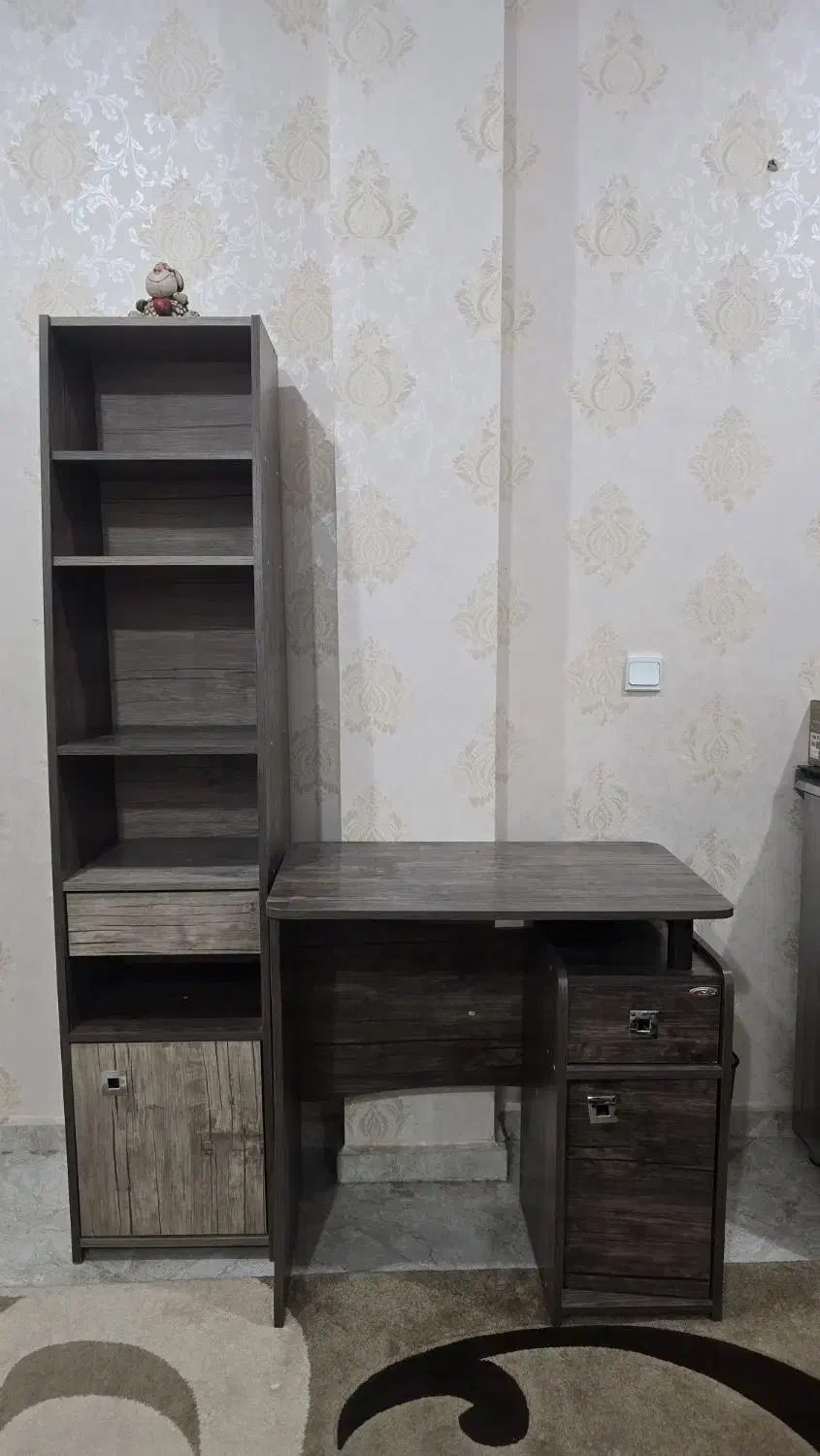 میز و کتابخانه ام دی اف|کتابخانه، شلف، قفسههای دیواری|دزفول, |دیوار