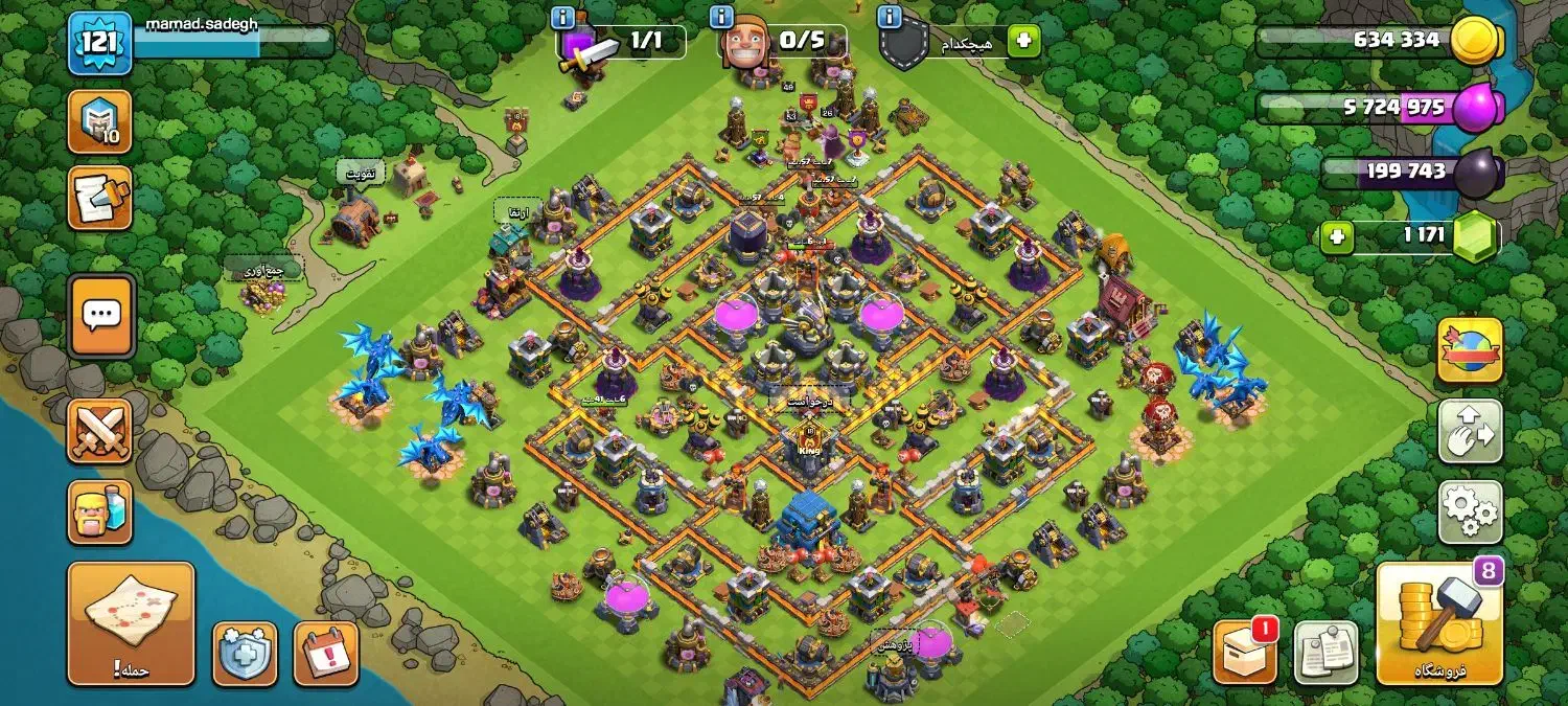 اکانت کلش آف کلنز تان 12 همه چیز مکس 5 ستاره|کنسول، بازی ویدئویی و آنلاین|پیر بکران, |دیوار