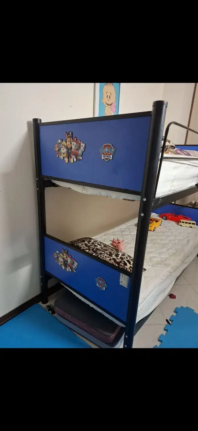 تخت ۲طبقه فلزی|تخت و سرویس خواب|باقرشهر, |دیوار