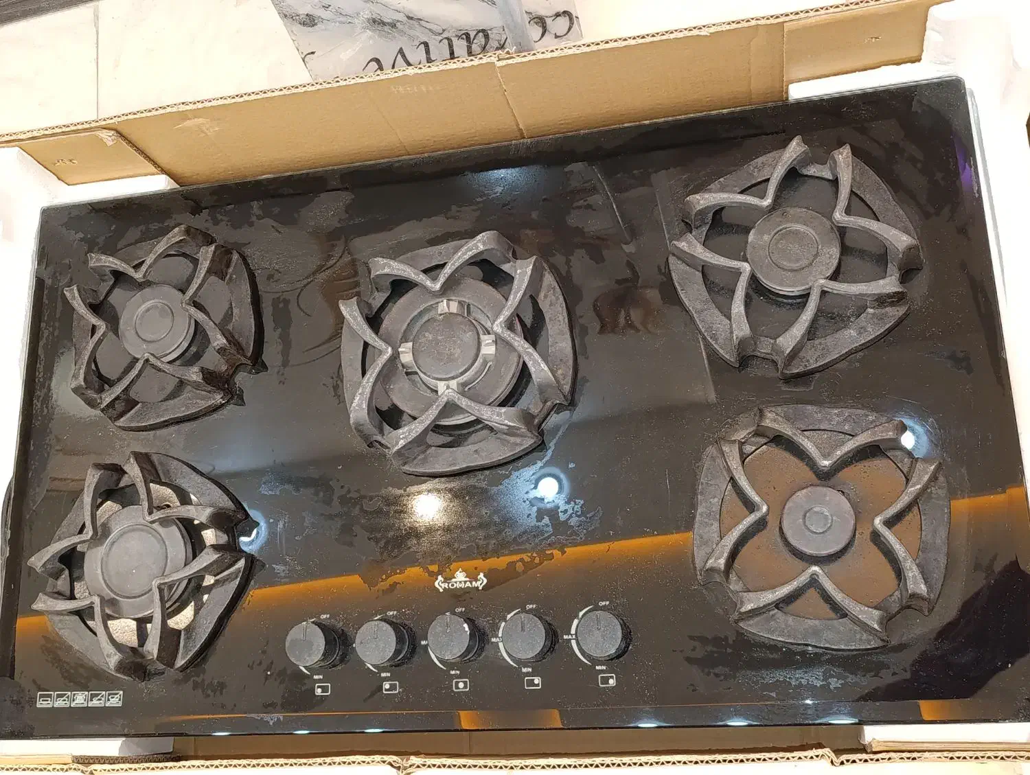 اجاق گاز پنج شعله شیشه ای درحدنوکاملاسالم|اجاق گاز و لوازم برقی پختوپز|فولادشهر, C8|دیوار