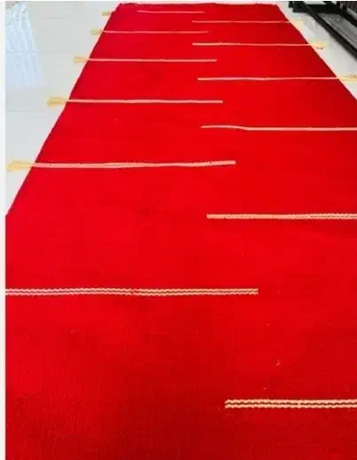 گلیم مدرن پشمی قرمز|گلیم، جاجیم، گبه|بروجرد, |دیوار