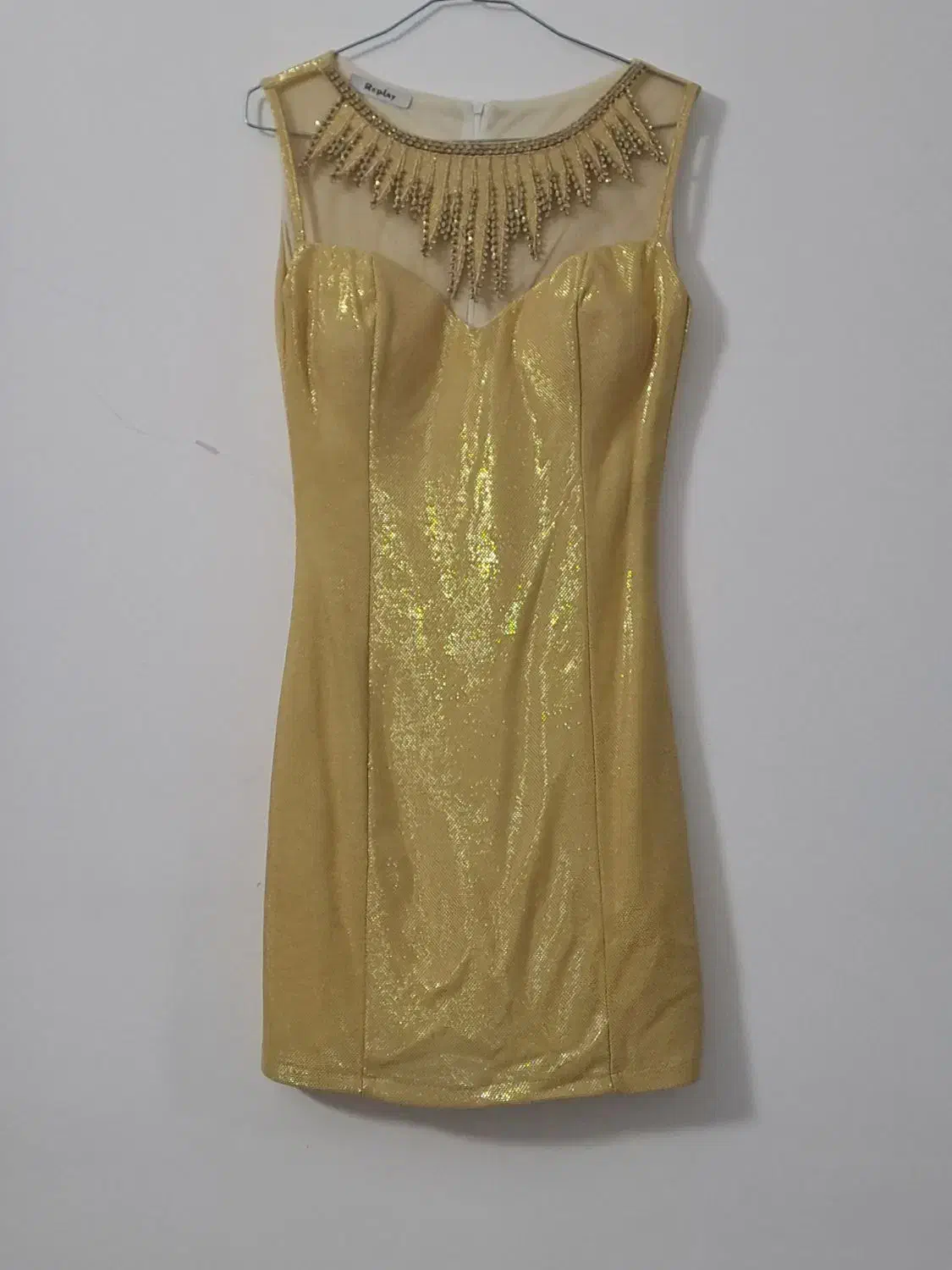 پیراهن مجلسی طلایی کارشده|لباس|دلیجان, |دیوار