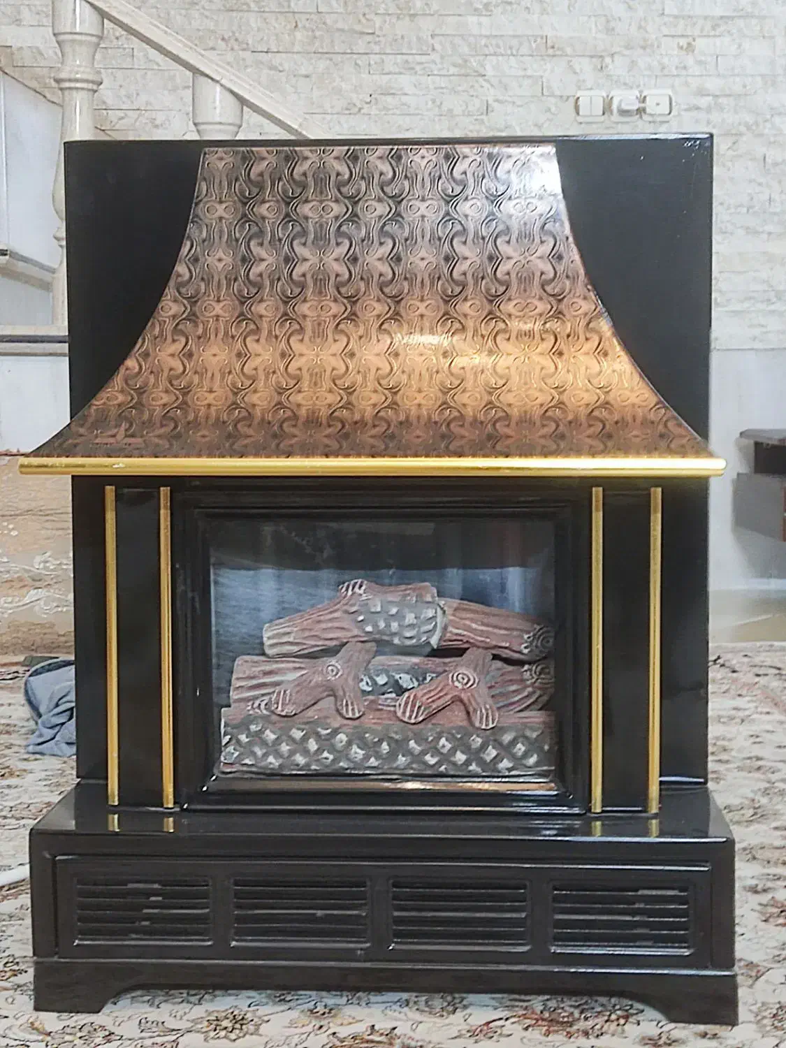 بخاری شومینه دوشعله چدنی اصل گلکاران اصفهان|بخاری، هیتر، شومینه|جهرم, |دیوار